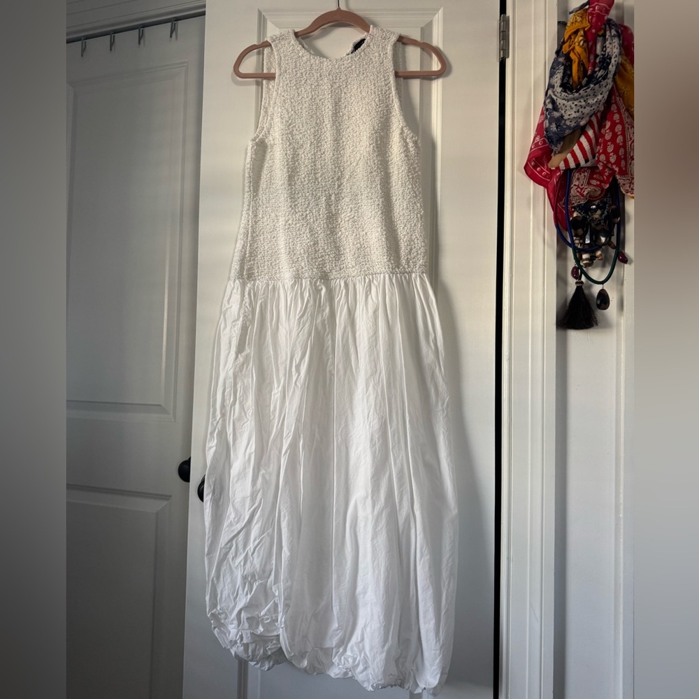 Zara White Sleeveless Maxi Dress